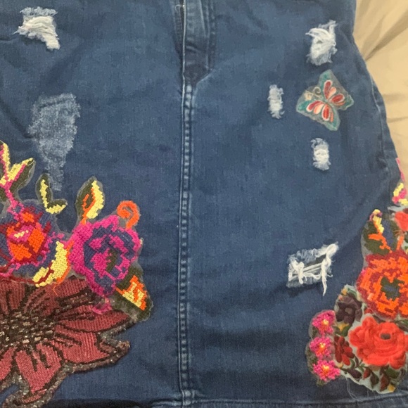 Anthropologie Gardener’s Denim Embellished Skirt Cecilia Prada P/S - Picture 10 of 14